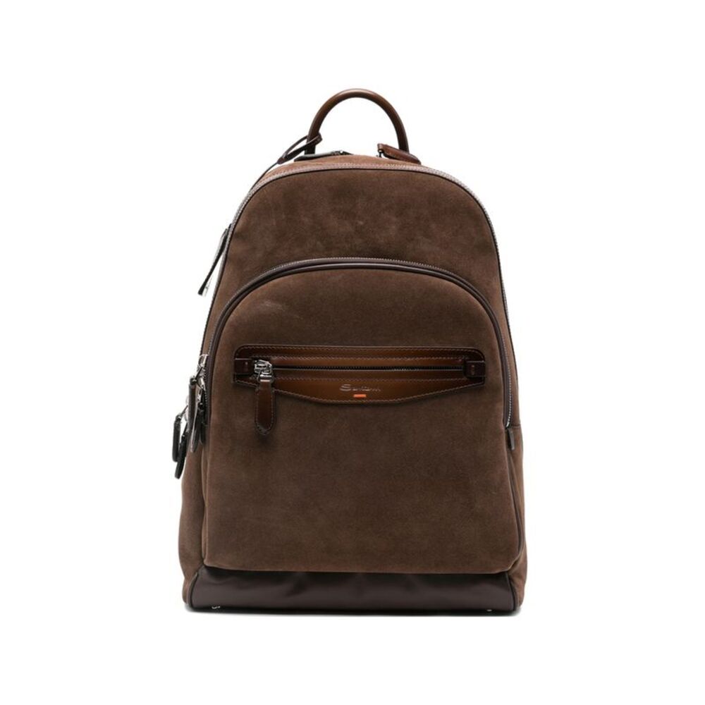 Santoni Brown Backpacks Men